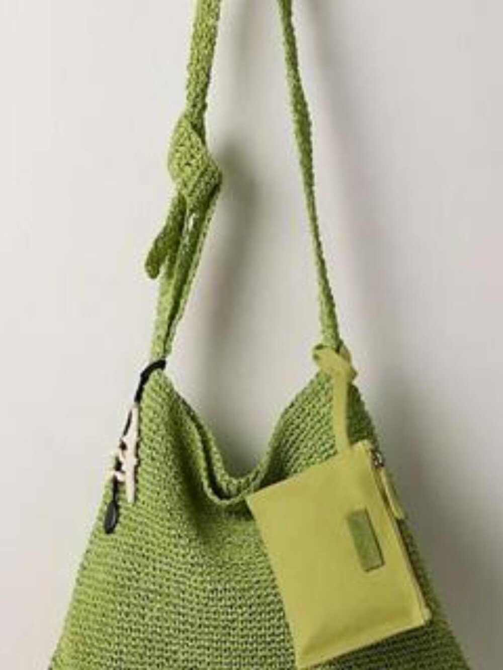 Brand New Free People Coastal Crush Straw Tote - Matcha Color - NWT